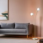 Opviq Rose 2 Li Eskitme Lámpara de pie Dorado y Blanco